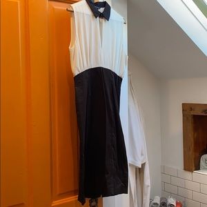 Form fitting black and white dress